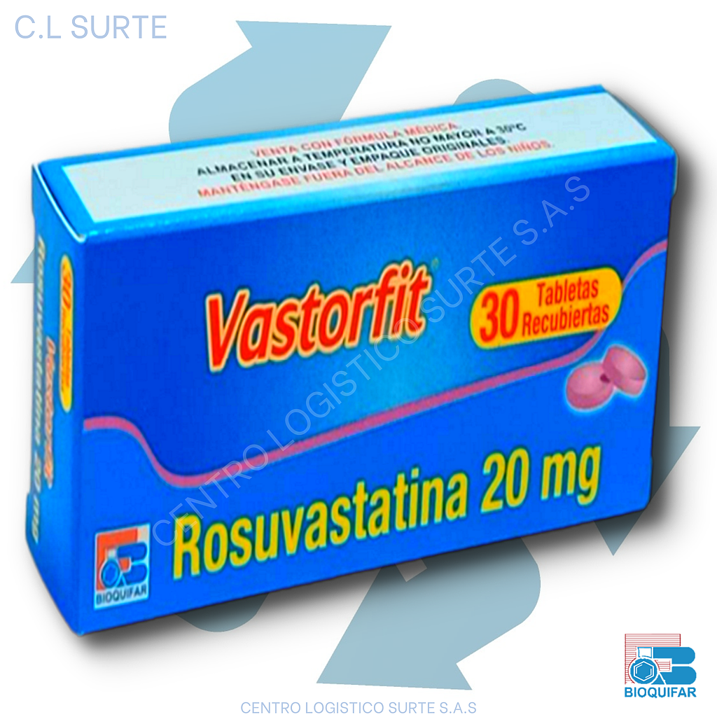 VASTORFIT 20 MG X 30 TAB ROSUVASTATINA BIOQUIFAR