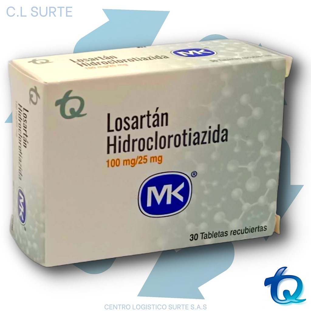 LOSARTAN HCT 100/25 MG X 30 TAB MK TQ