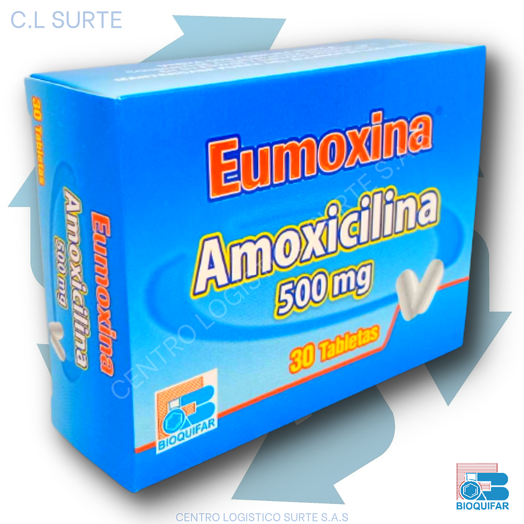 EUMOXINA 500 MG X 30 TAB AMOXICILINA BIOQUIFAR