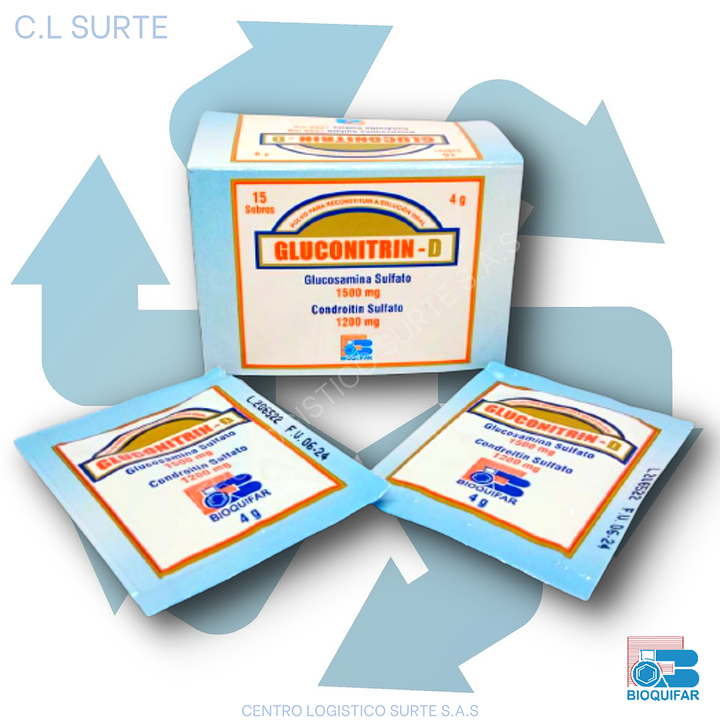 GLUCONITRIN DUO P.P.S 4 GR X 15 SOBRES GLUCOSAMINA SULFATO BIOQUIFAR