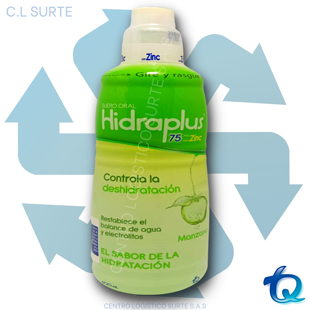HIDRAPLUS 75 MEQ X 400 ML ZINC MANZANA ETICOS TQ
