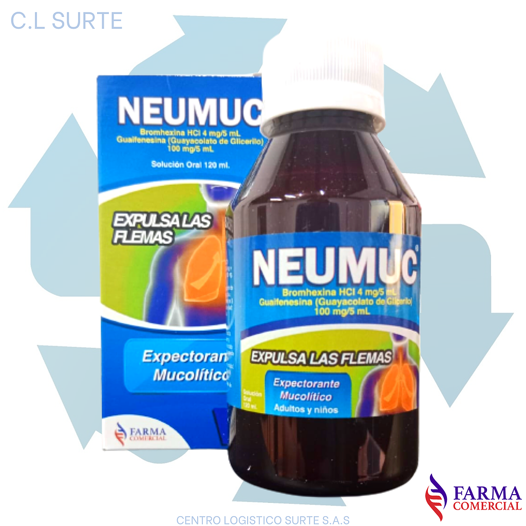 NEUMUC JBE X 120 ML BROMHEXINA+GUAIFANESINA FARMA COMERCIAL 