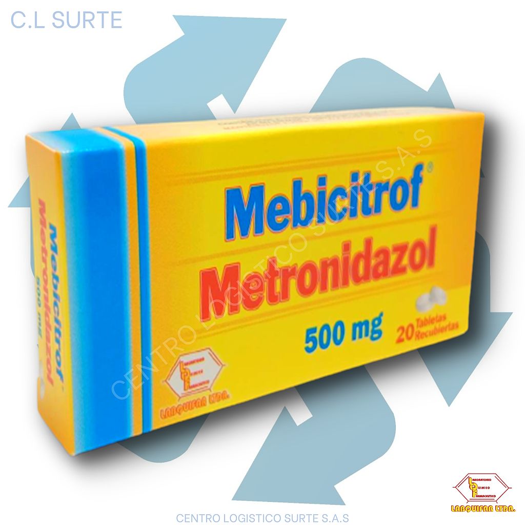 MEBICITROF 500 MG X  20 TAB METRONIDAZOL LABQUIFAR