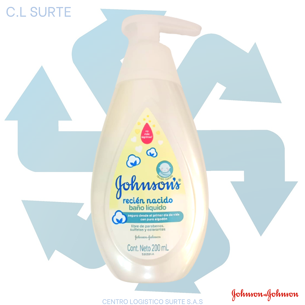 BAÑO LIQUIDO JJ BABY X 200 ML RECIEN NACIDO (12) + IVA