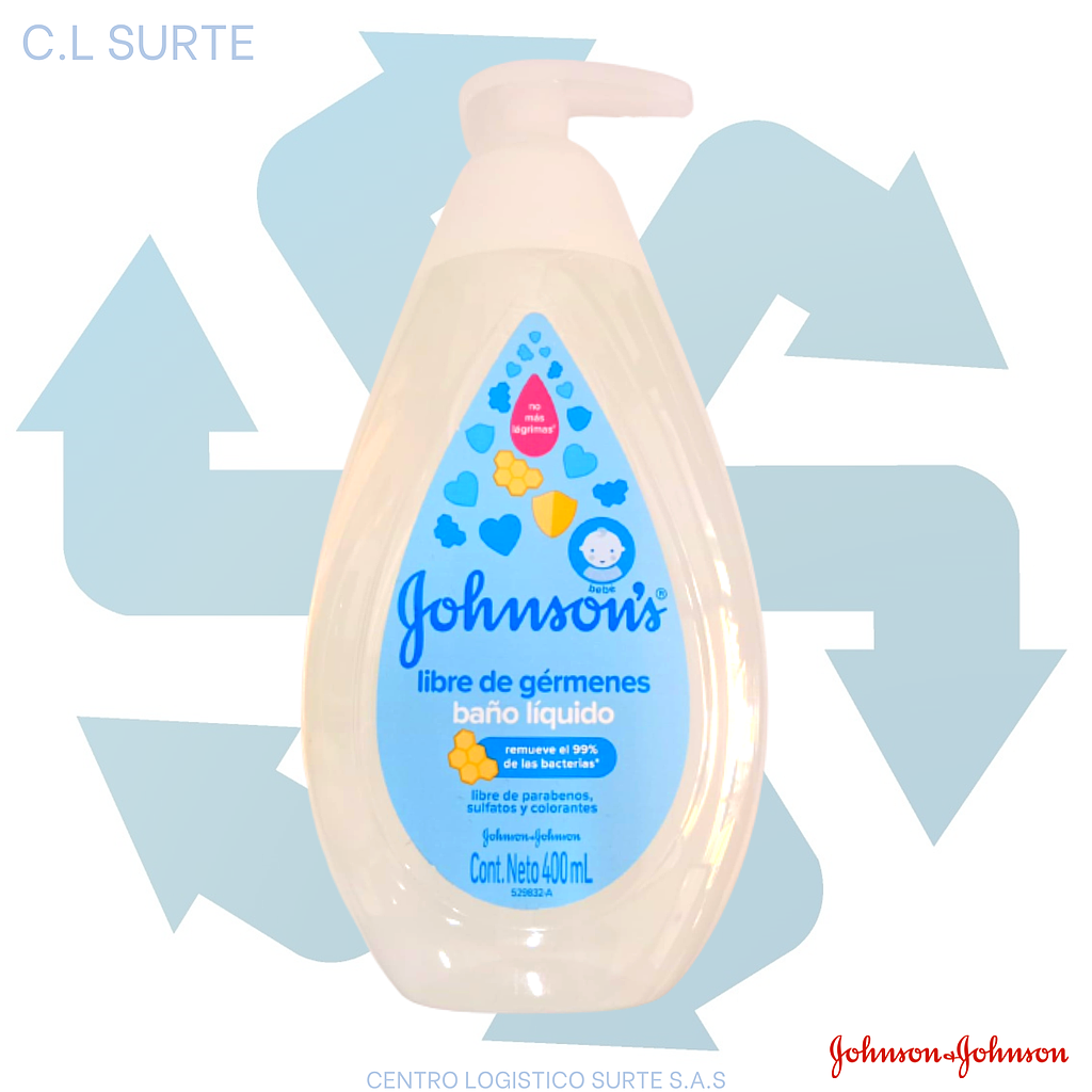BAÑO LIQUIDO JJ BABY X 400 ML LIBRE DE GERMEN (12) + IVA 