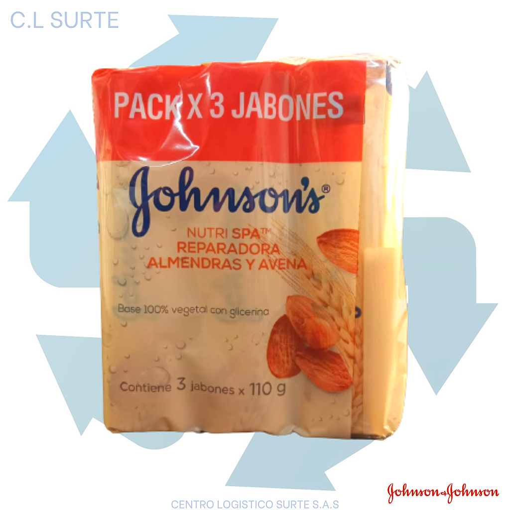 JABON JJ ADULTO X 110 GR AVENA PACK X 3 UNDS (16) + IVA