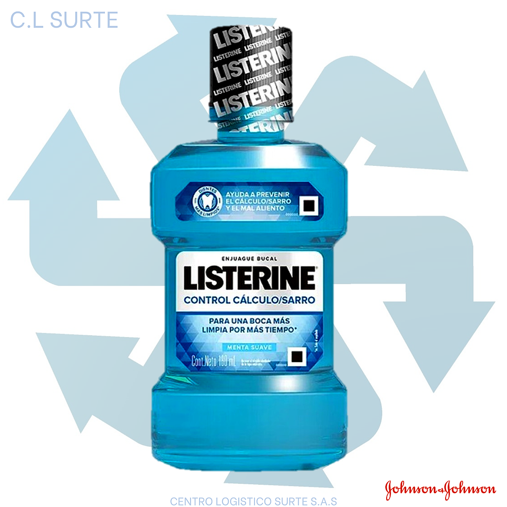 LISTERINE ENJUAGUE X 180 ML CONTROL CALCULO/SARRO (12) JJ + IVA