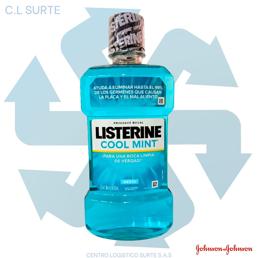 LISTERINE ENJUAGUE X 500 ML COOL MINT (12) JJ + IVA