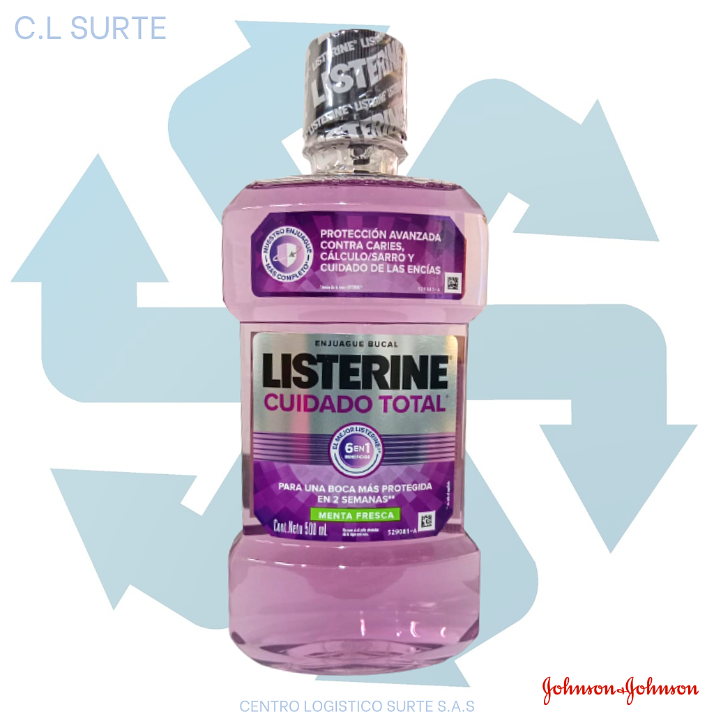 LISTERINE ENJUAGUE X 500 ML CUIDADO TOTAL (12) JJ + IVA