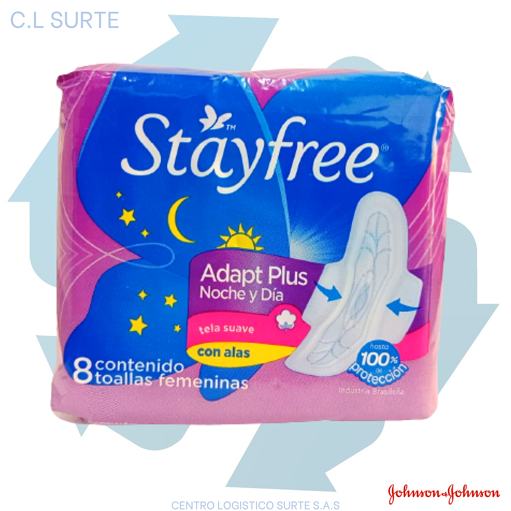 STAYFREE TOALLA X  8 NOCTURNA CON  ALAS (24) JJ