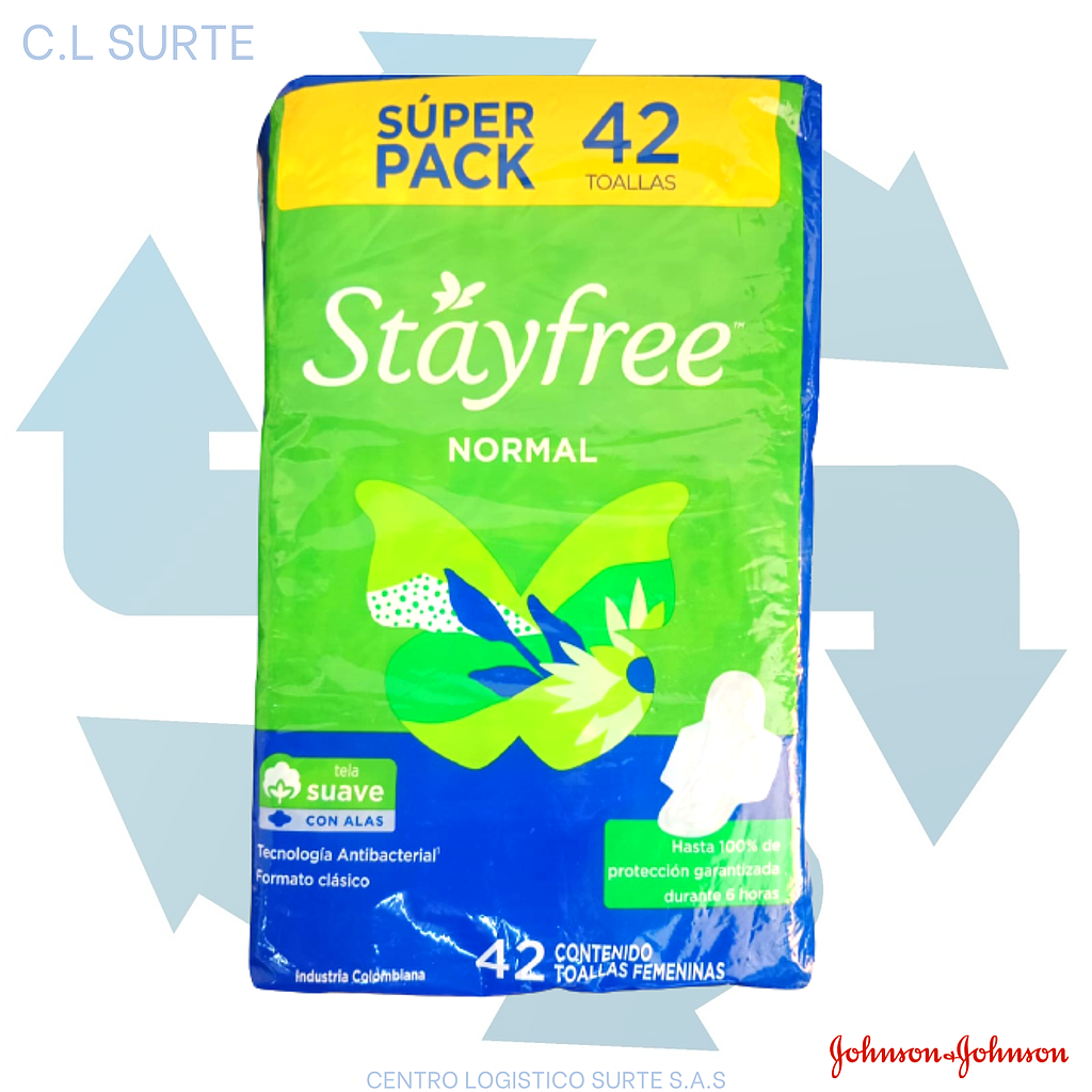 STAYFREE TOALLA X 42 ESPECIAL NORMAL CON ALAS (12) JJ