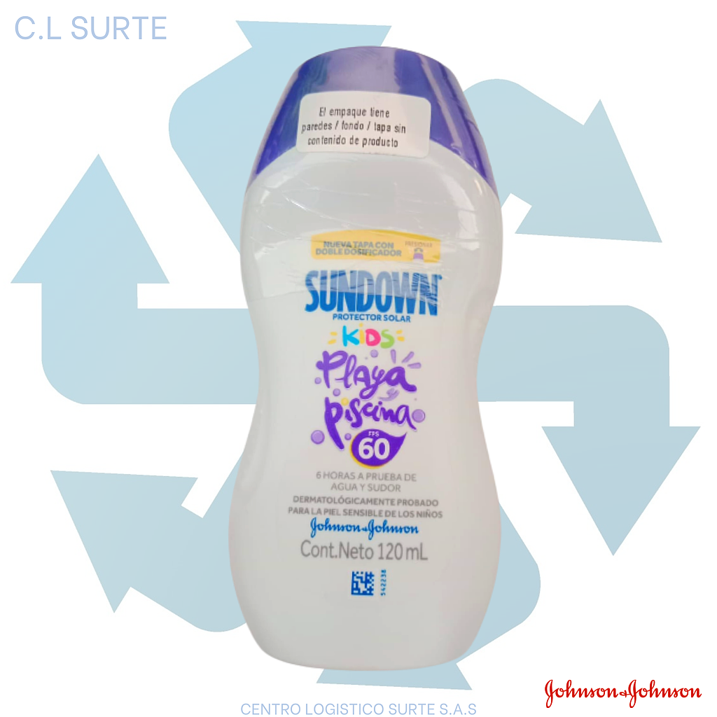 SUNDOWN BLOQUEADOR SOLAR 60 KIDS X 120 ML (12) JJ + IVA
