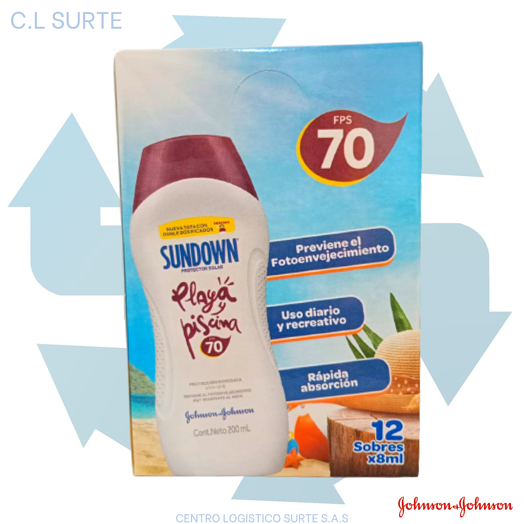 SUNDOWN BLOQUEADOR SOLAR 70 X 12 SOB 8 ML (12) JJ + IVA
