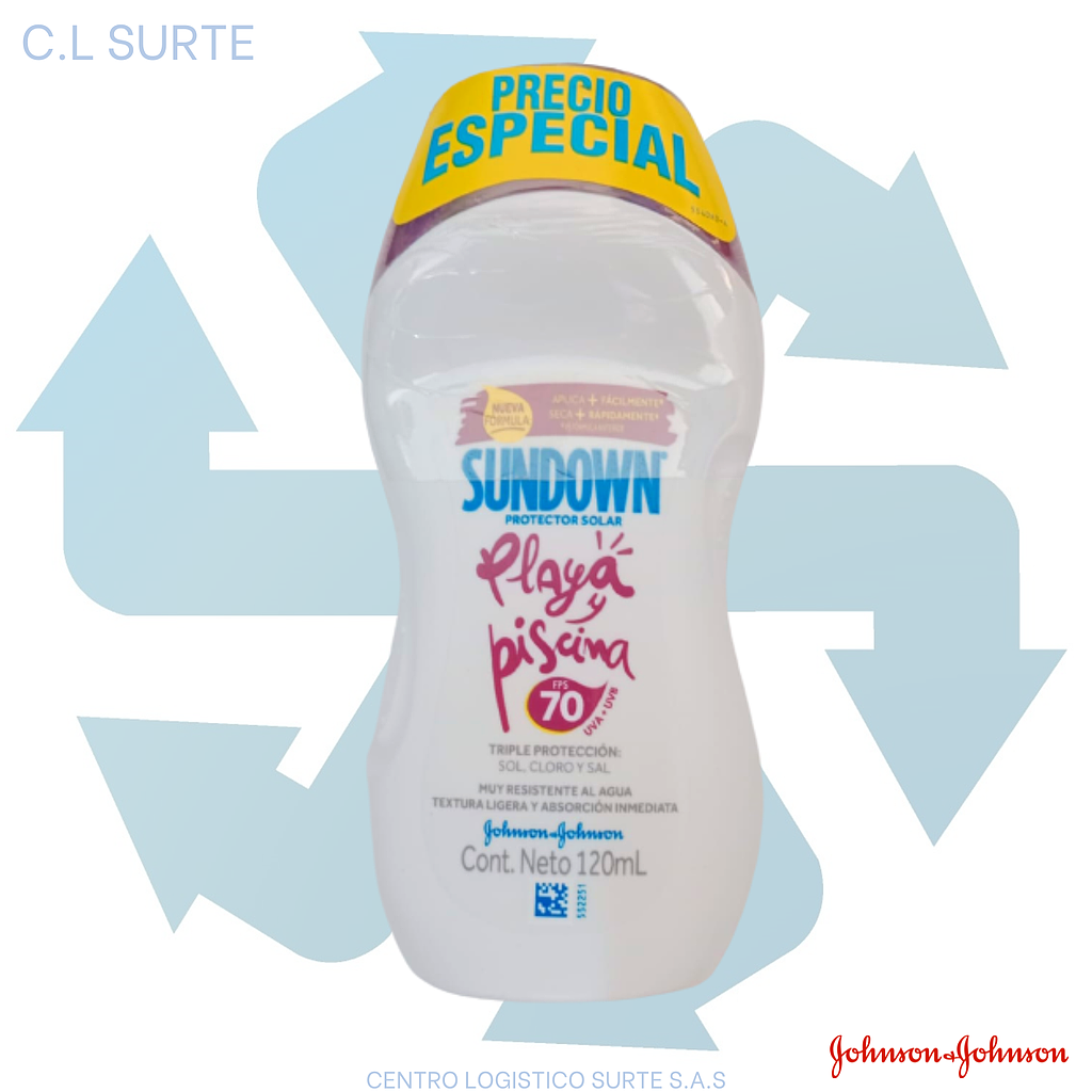SUNDOWN BLOQUEADOR SOLAR 70 X 120 ML (12) JJ + IVA