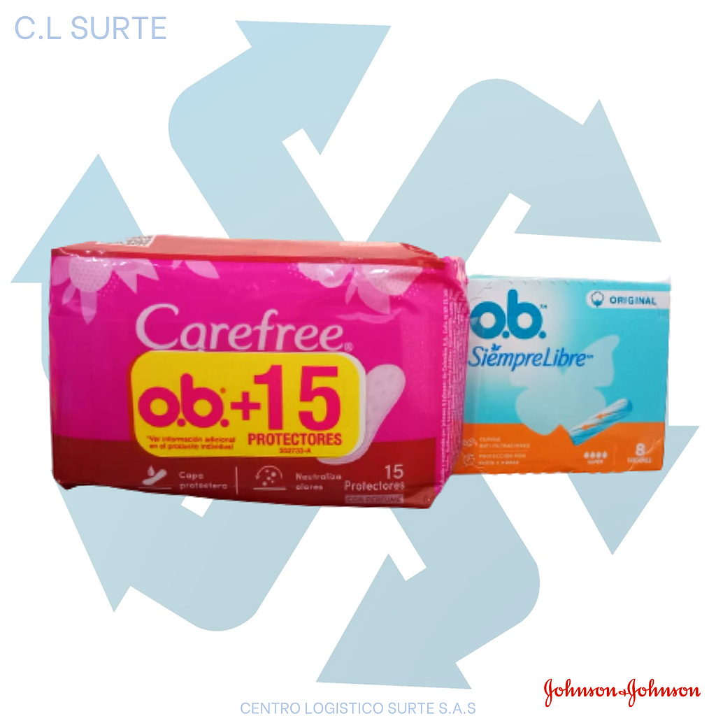 TAMPON OB X  8 ORIGINAL SUPER + CAREFREE X 15 (20) JJ