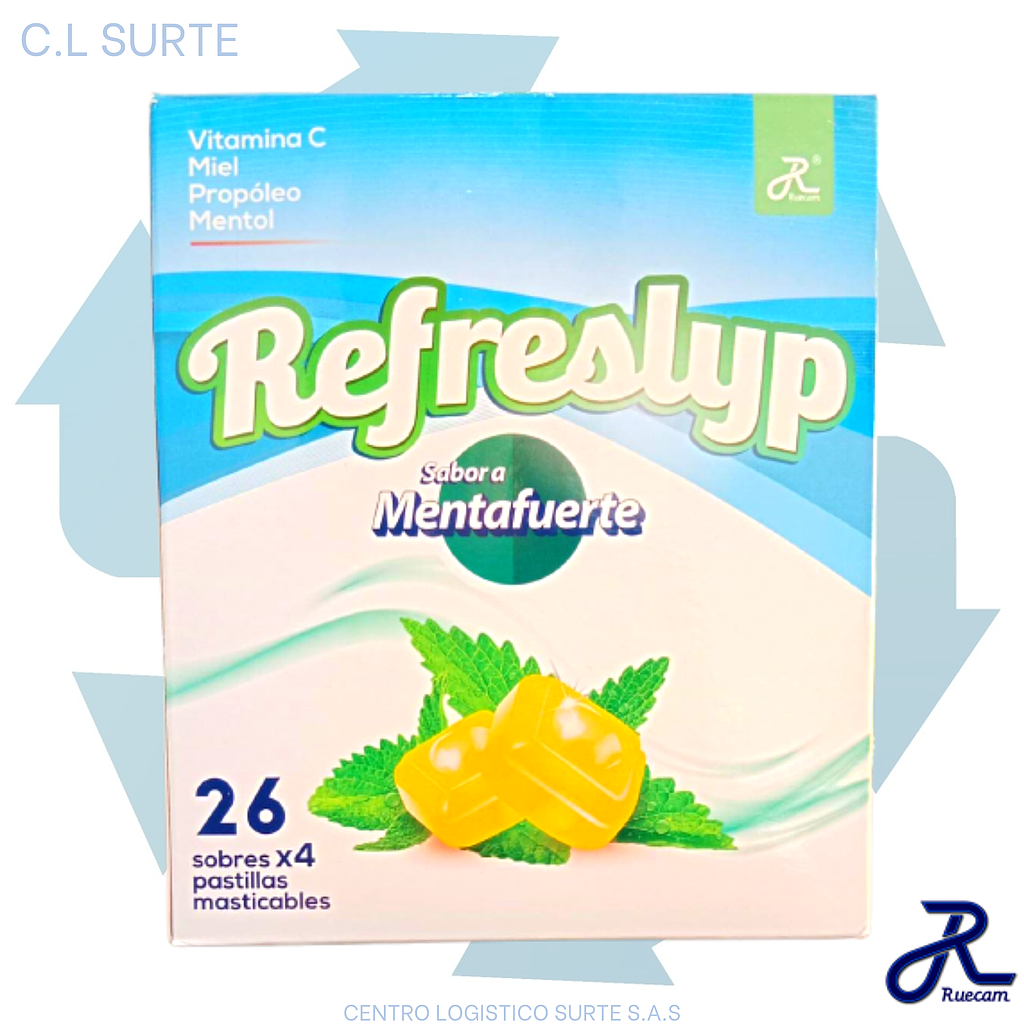 REFRESLYP X 26 BLIS MENTA FUERTE MIEL-PROP-MENTOL RUECAM