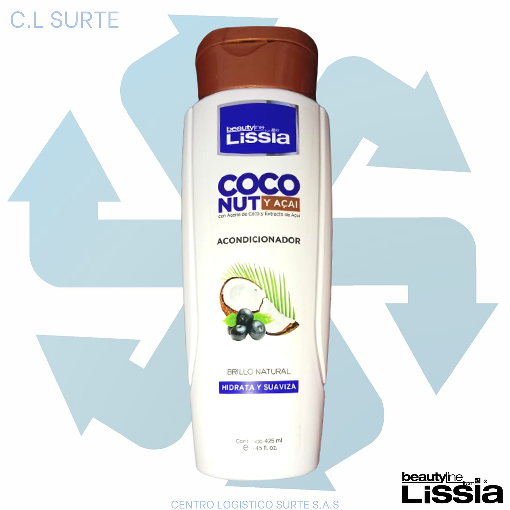 LISSIA ACONDICIONADOR X 425 ML COCO NUT Y ACAI HIDRATA Y SUAVIZA  + IVA