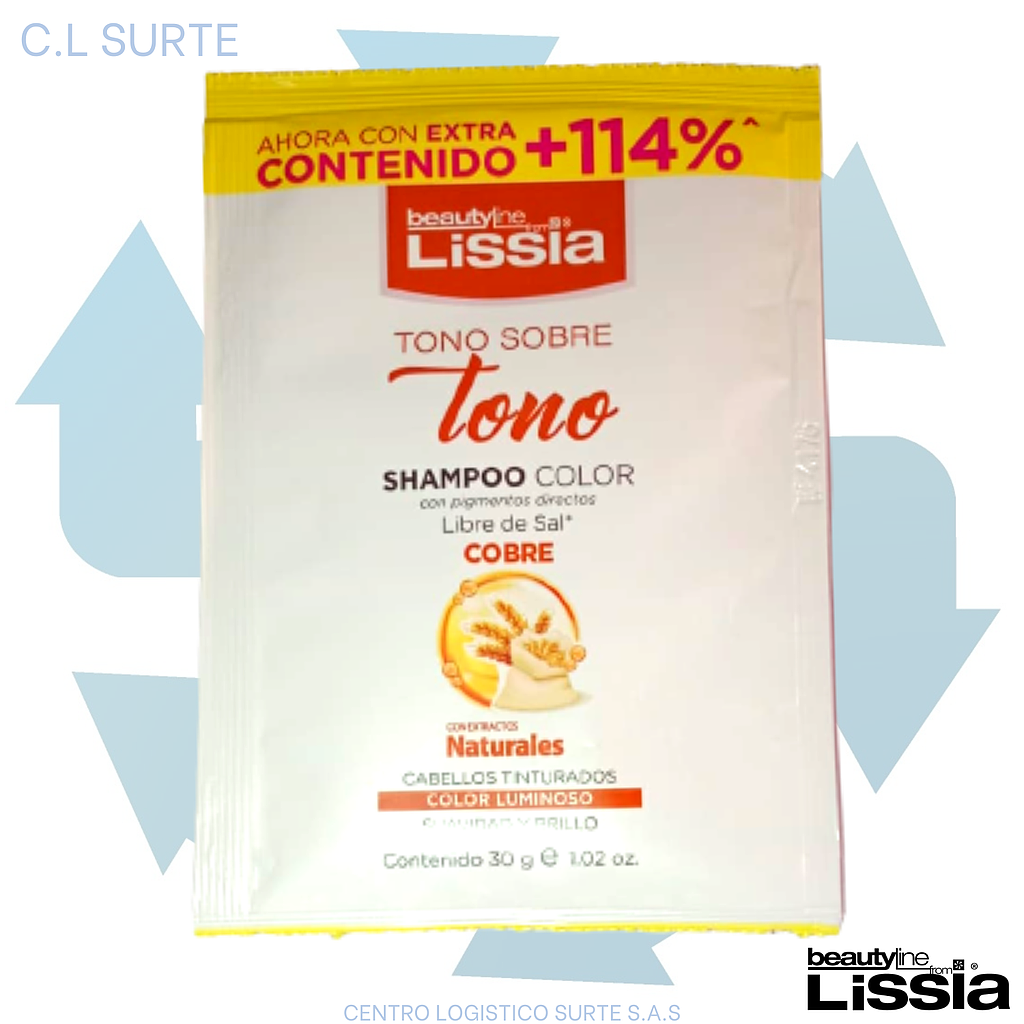 LISSIA CHAMPU COLOR SOBRE X 30 GR COBRE + IVA