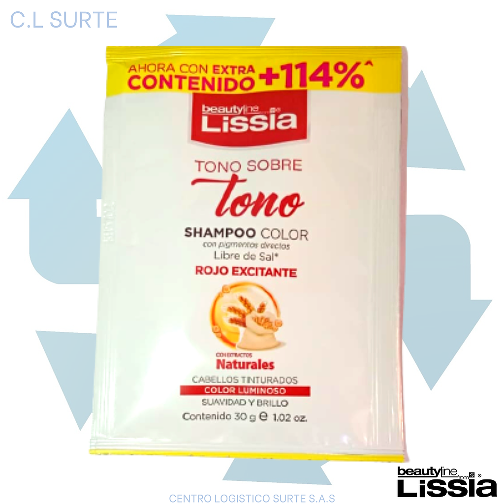 LISSIA CHAMPU COLOR SOBRE X 30 GR ROJO EXCITANTE + IVA