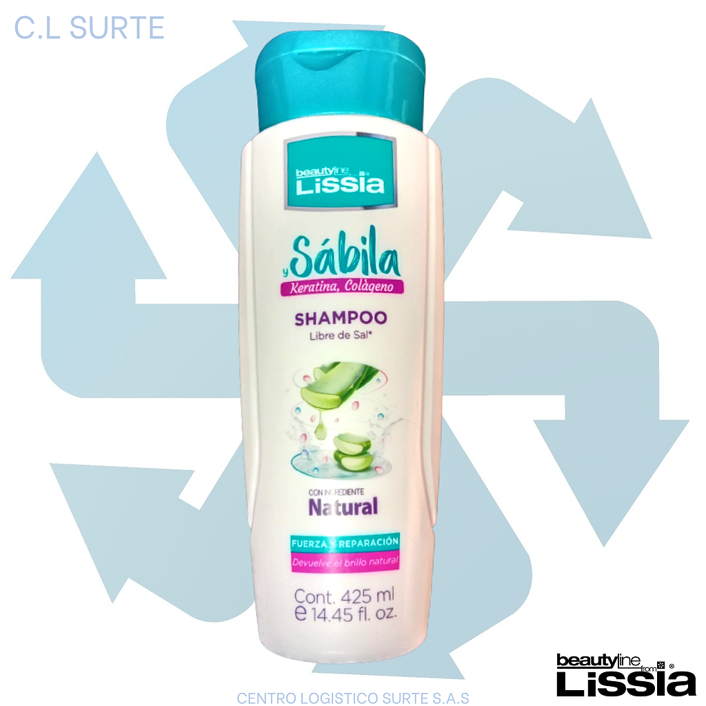 LISSIA CHAMPU X 425 SABILA KERATINA COLAGENO FUERZA Y REPARACION + IVA