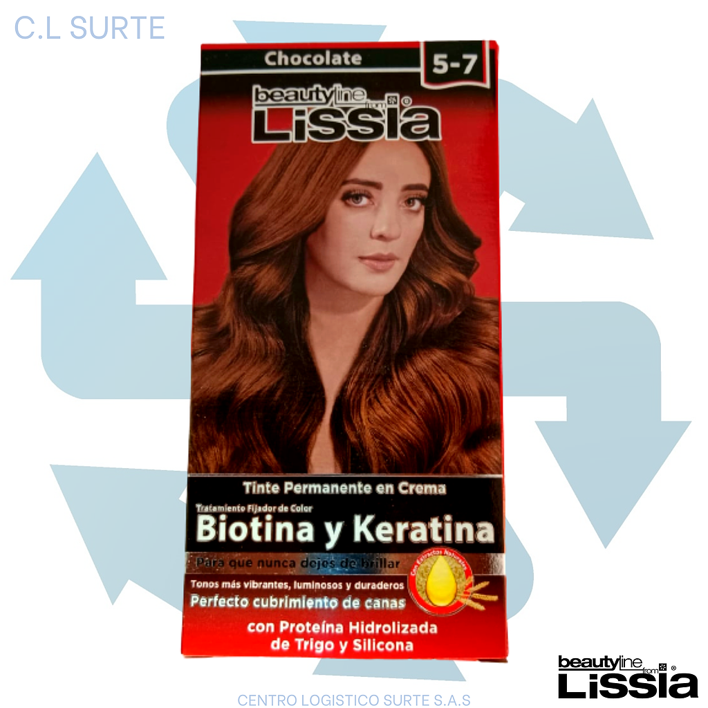 LISSIA TINTE EN CREMA 5-7 CHOCOLATE BIOTINA Y KERATINA + IVA