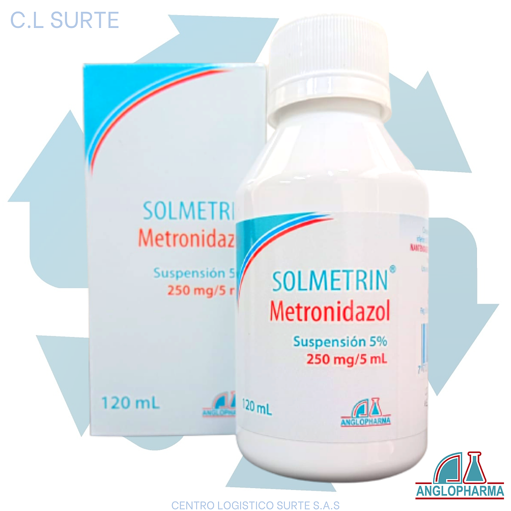 SOLMETRIN 250 MG SUSP X 120 ML METRONIDAZOL 250 MG ANGLOPHARMA