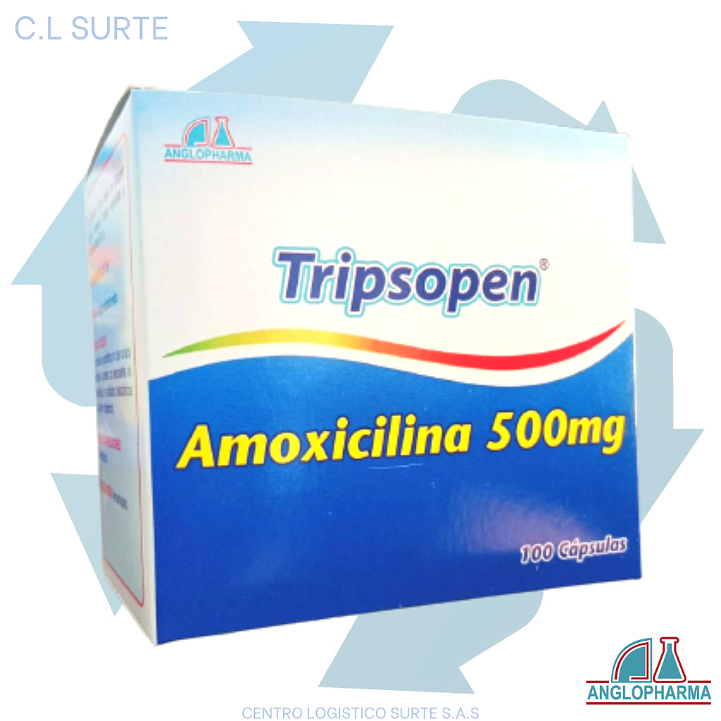 TRIPSOPEN 500 MG X 100 CAP AMOXICILINA ANGLOPHARMA