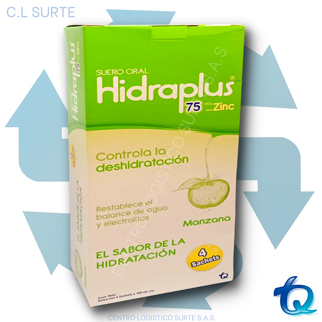 HIDRAPLUS 75 MEQ X 4 SACHET ZINC MANZANA ETICOS TQ